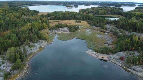 Aerial shot of archipelago Stock Footage 213022467