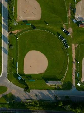 Aerial Shot of Baseball Fields Foto stock