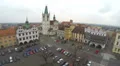 Aerial shot of beautiful old European city, central square, tourist attraction 4k or 4k+ Resolution
