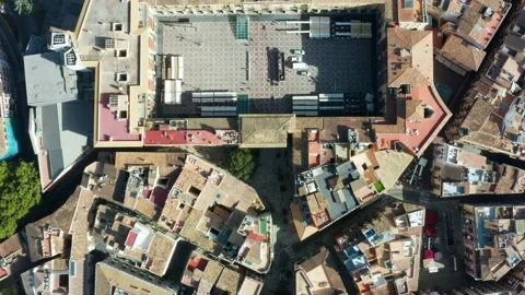 Aerial shot of beautiful Palma in Spain Stock Footage 141845853