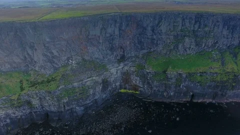 Aerial shot of the big rocks from Cliffs of Moher Stock Footage 70143541
