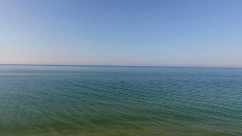 Aerial Shot of The Black Sea Drifting Waves Not Far From dzharylhach Island Stock Footage