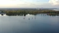The aerial shot of boats sailing on the river 4k or 4k+ Resolution