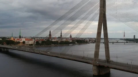 Aerial shot of bridge Video stock 81252856