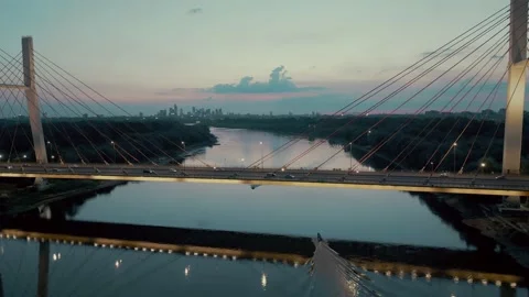 Aerial shot of bridge Stock Footage 203898895
