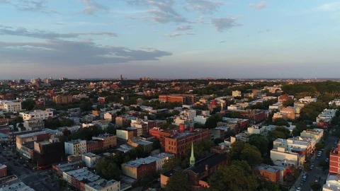 Aerial shot of Brooklyn, Park Slope neighborhood. Stock Footage