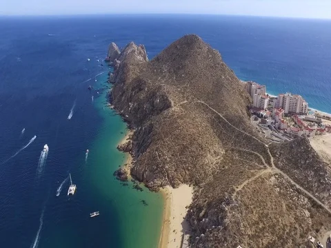 Aerial Shot of Cabo San Lucas Stock Footage