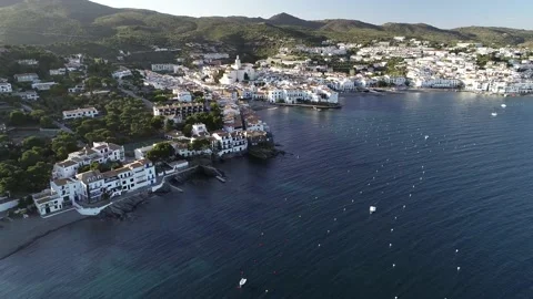 Aerial shot of Cadaques Stock Footage 137013068