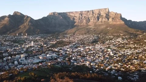 Aerial shot of Cape Town, South Africa Stock Footage
