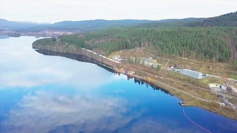 Aerial Shot Of Cargo Train At The Seashore Coast Forset Stock Footage 87204105