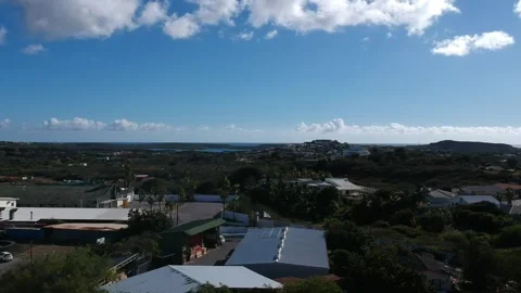 Aerial Shot Of Caribbean Island Neighbourhood Stock Footage