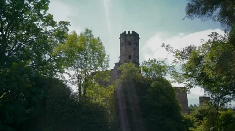 Aerial shot of a castle Stock Footage 34845103