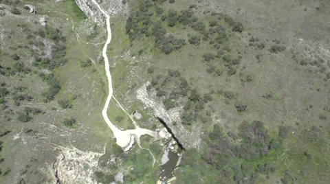 Aerial Shot of a Cave Stock Footage 34249505