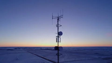 Aerial shot of Cell Tower Stock Footage 264509963
