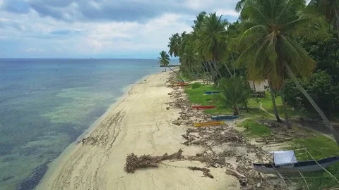 Aerial shot of a coastline Video stock 100589051