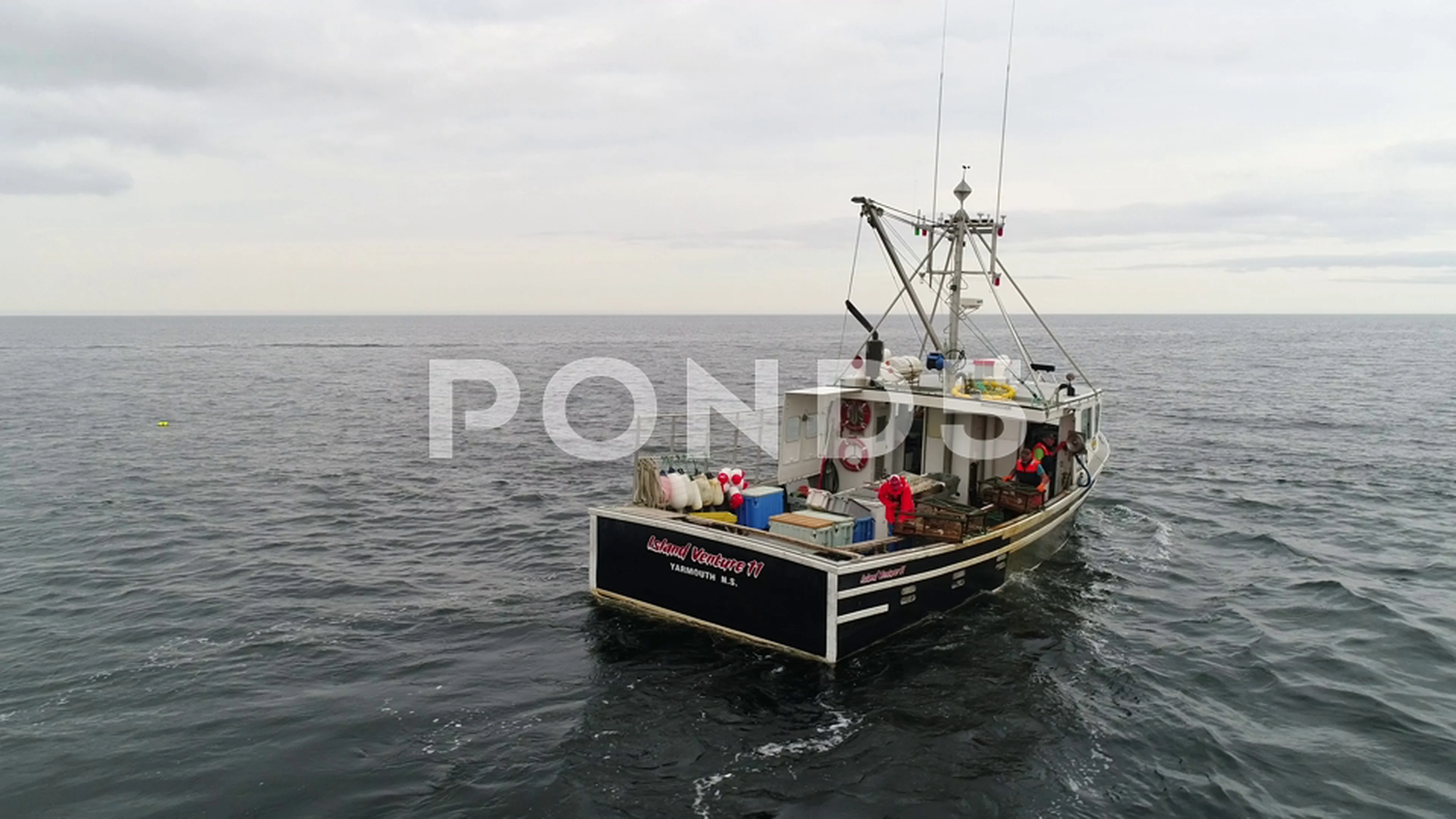 Aerial shot of commercial ocean fishing , Stock Video