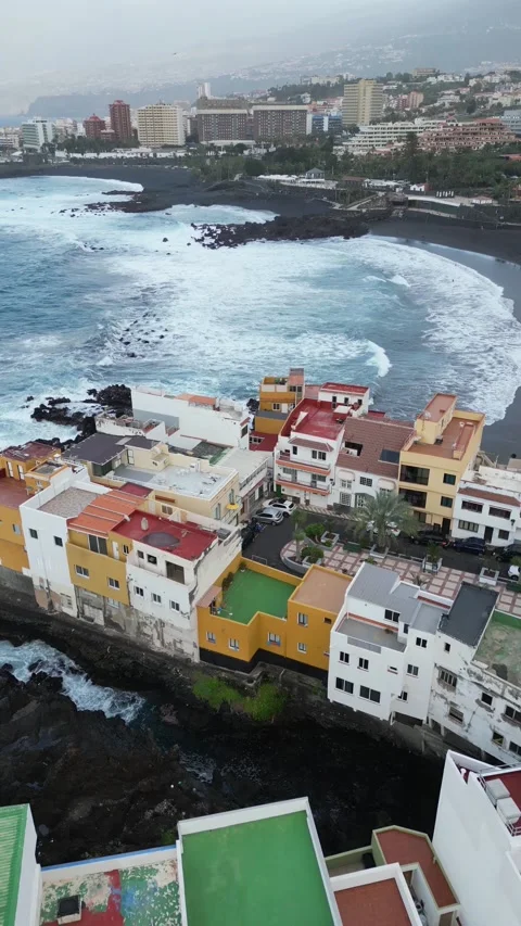 Aerial Shot Comparison of Old Poor City to Rich Modern 9:16 Vertical Footage Stock Footage 233221652