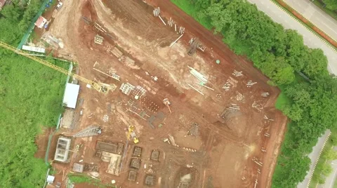 Aerial shot of construction site Video stock 68352486