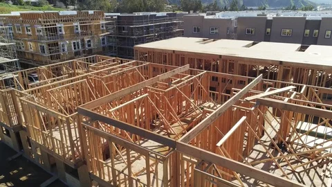 Aerial shot of construction site Video stock 104583935