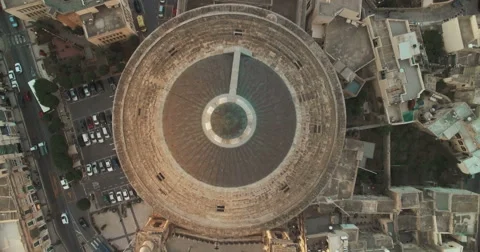 Aerial Shot Craning up over a Dome Stock Footage 61323615