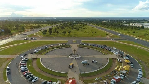 Aerial Shot Cruzeiro Square (Praça) at Brasília Stock Footage 101707688