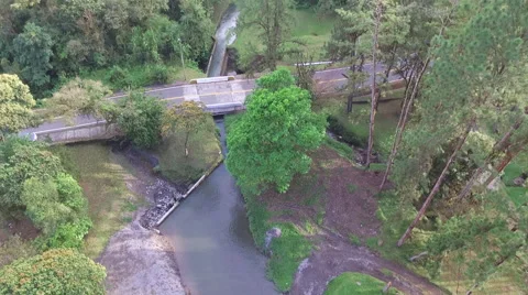 Aerial Shot of Dammed Stream Video stock 59846870