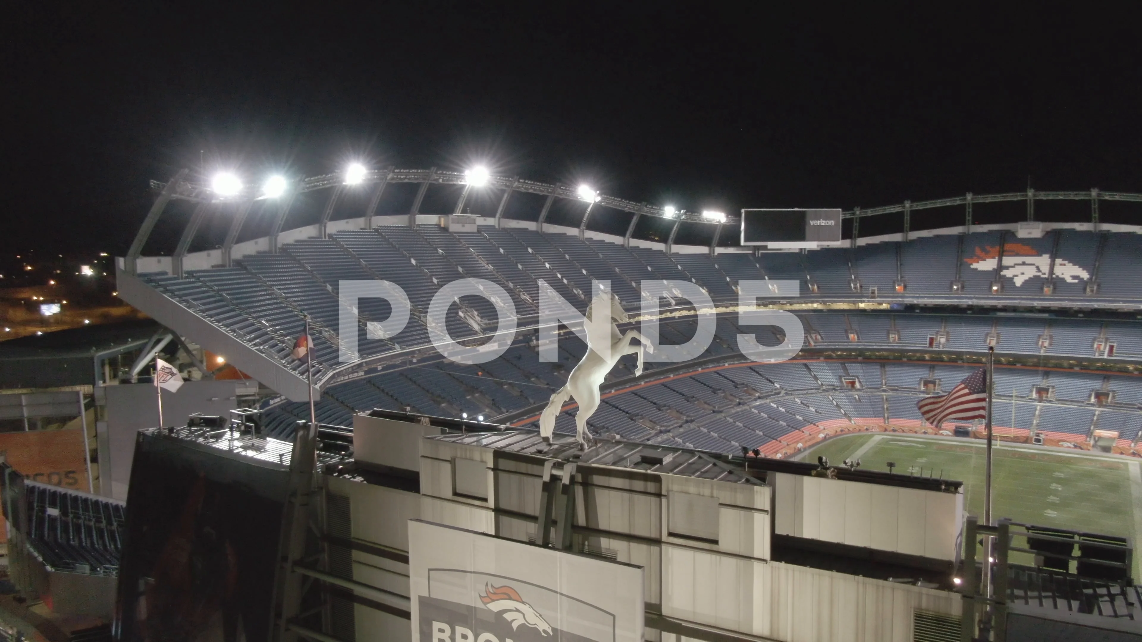 Wide shot of Empower Field at Mile High Stadium in Denver Colorado