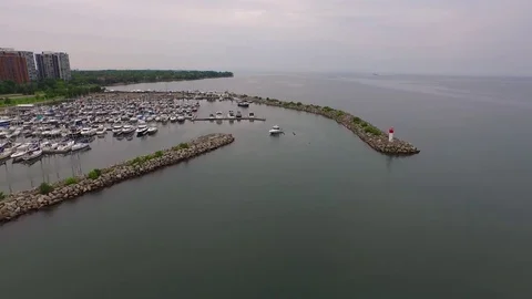 Aerial shot of dock Stock Footage 73183502