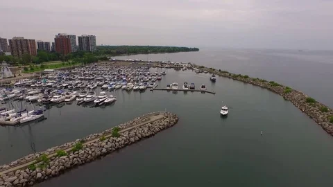 Aerial shot of dock Stock Footage 73183510