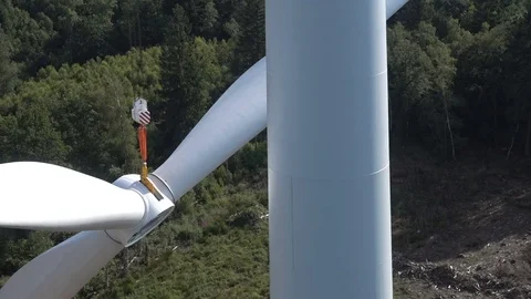 Aerial shot from drone. Construction of a wind power. Stock-Footage 73123798