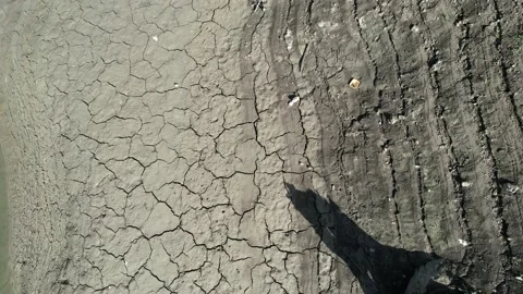 Aerial shot drought Stock Footage 217814314