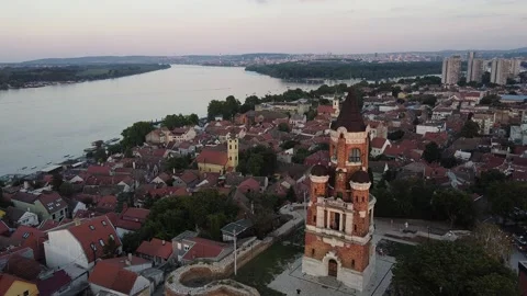 Aerial Shot During Sunset Stock Footage 135697407