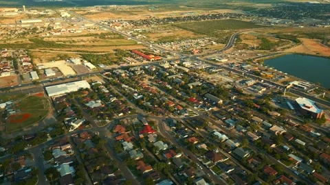 Aerial Shot of Eagle Pass Town Stock Footage 261006127