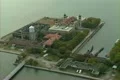 Aerial shot of Ellis Island Footage