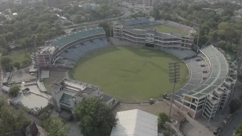 Aerial shot of the Empty Cricket Stadium at New Delhi,India Stock Footage 160600324