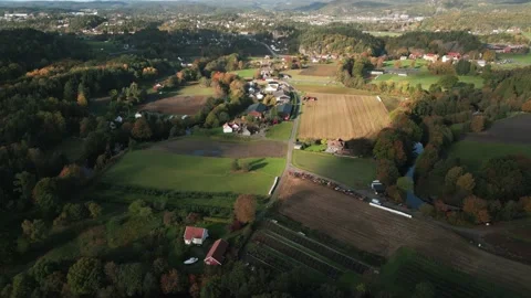 Aerial shot of a farm Stock Footage 229840769