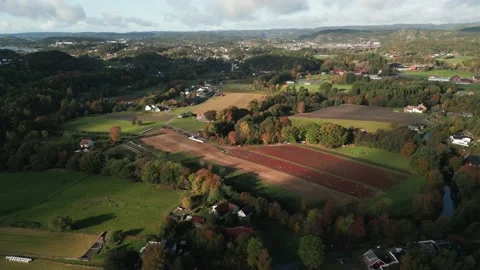 Aerial shot of a farm Stock Footage 229840798