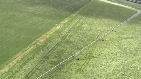 Aerial Shot of fields and a road Stock Footage 34248740