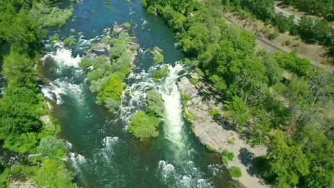 Aerial Shot Finding the River Current.4K Stock Footage 81919701