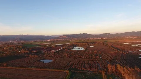 Aerial shot, fly over marshy landscape in europe, made with drone Stock Footage 72381901