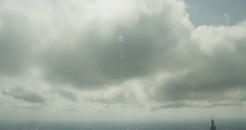 Aerial shot flying through the clouds Stock Footage 145951629