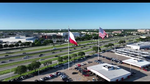 Aerial shot flying west on interstate 20 facing the Parks Mall Stock Footage 308266558