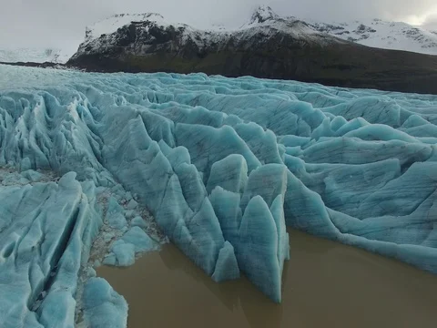 Aerial shot of glacier Stock Footage 73149724