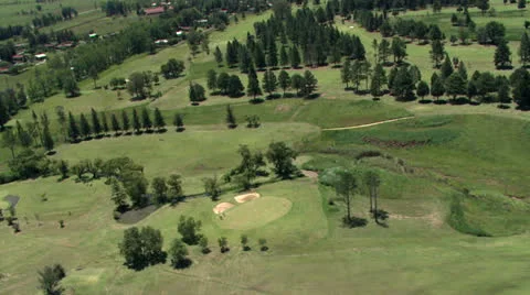 An aerial shot of a golf course Stock Footage 24654667