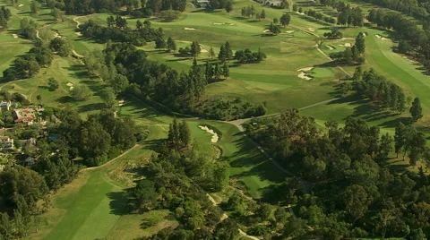 Aerial shot of a golf course, Southern California Stock Footage 62283353