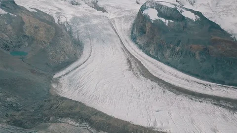 Aerial shot of the Gorner glacier Stock Footage 85129752