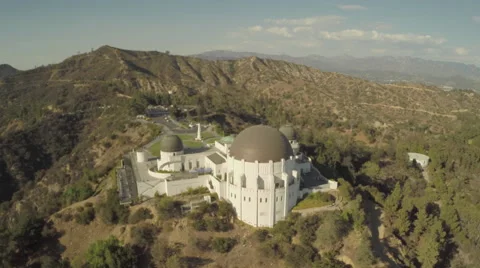 Aerial Shot of Griffith Park Observatory Stock Footage 49724005