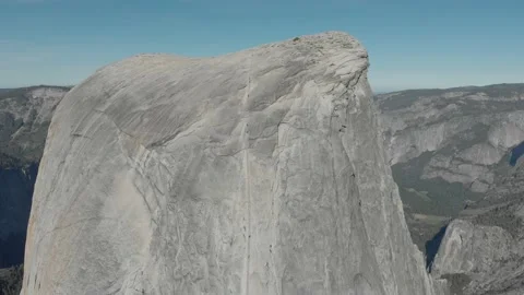 Aerial Shot of Half Dome Cables in Yosemite National Park, 4K Stock Footage 154278201