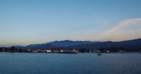 Aerial shot of Half Moon Bay Pier Video stock 62960153