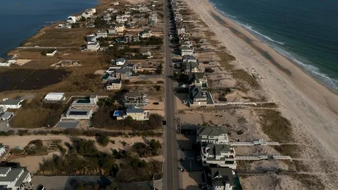 Aerial shot of the hamptons 스톡 동영상 124301297